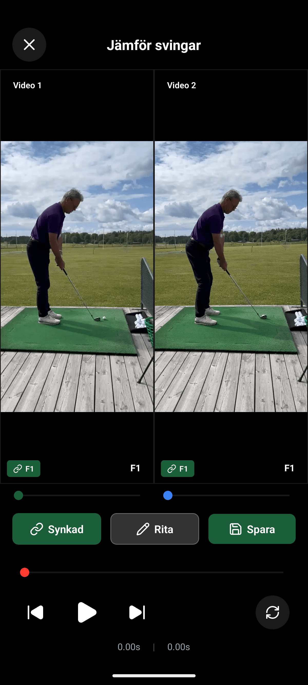 YourGolf Player - video comparison side by side