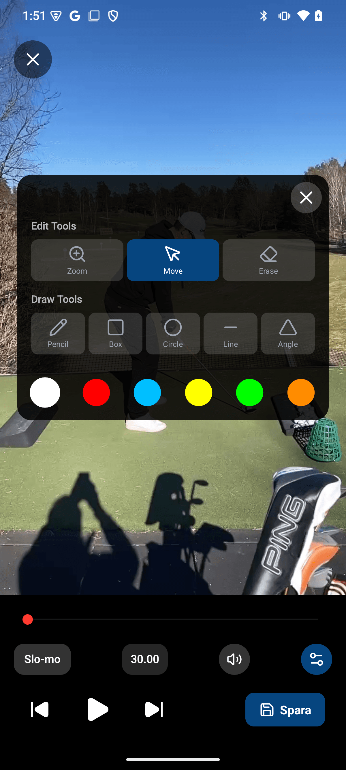 Tränarens vy - videoannotation i Pro